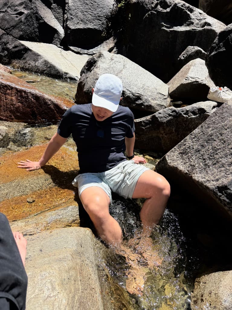 Relaxing by the stream